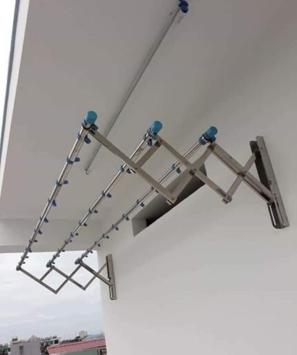 Giàn phơi gắn tường kéo ngang inox