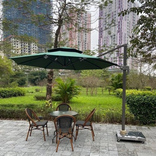 5350.jpg Dù hòa phát lệch tâm tròn 3m xoay 360 hợp kim nhôm màu xanh